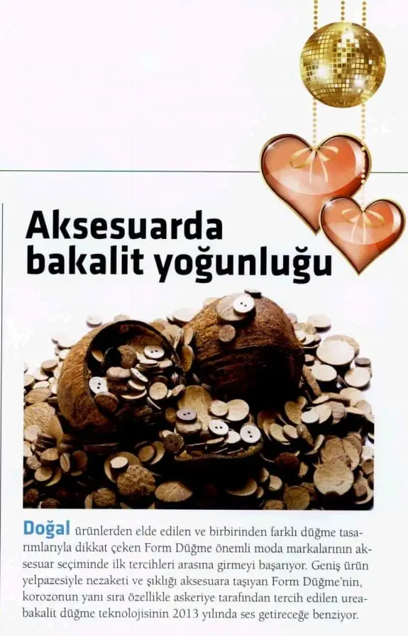 Haberin taranmış hali: Aksesuarda Bakalit Yoğunluğu / Hedef Dergisi