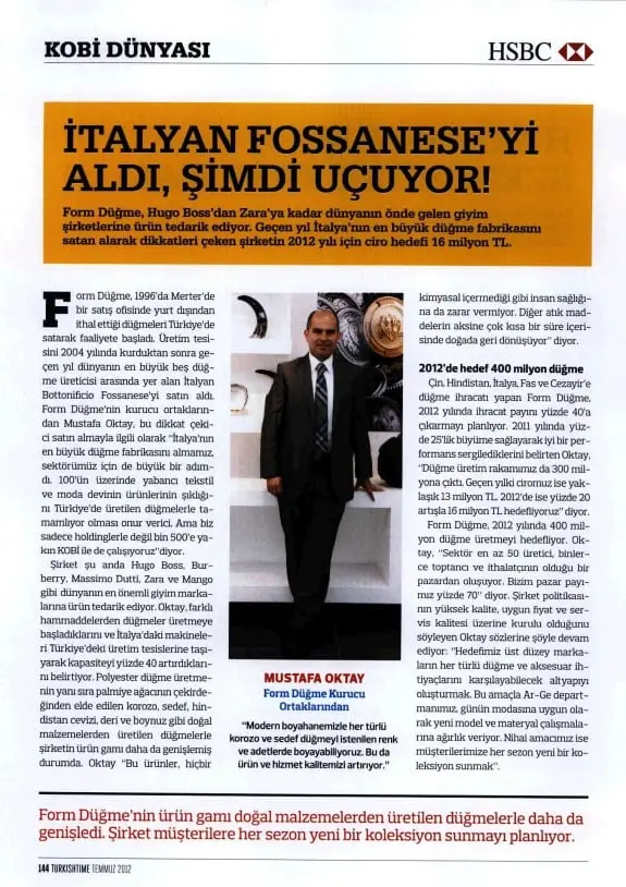 Haberin taranmış hali: İtalyan Fossanese'yi Aldı, Şimdi Uçuyor /Turkish Time Dergisi