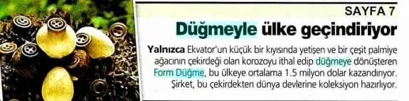 Haberin taranmış hali: Düğmeyle Ülke Geçindiriyor/Bugün Gazetesi