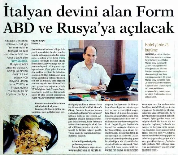 Haberin taranmış hali: İtalyan Devini Alan Form ABD ve Rusya'ya Açılacak/ Dünya Gazetesi