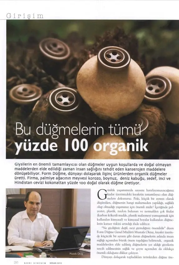 Haberin taranmış hali: Bu Düğme Tümü Yüzde 100 Organik / Ekonomist Kobi Girişim