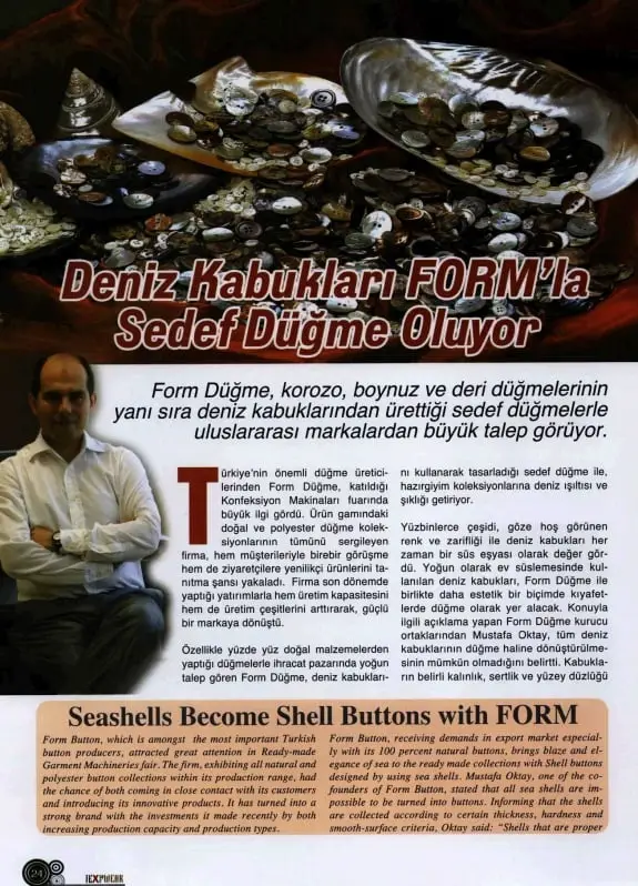 Haberin taranmış hali: Deniz Kabukları Formla Sedef Oluyor/Tex to Wear Dergisi