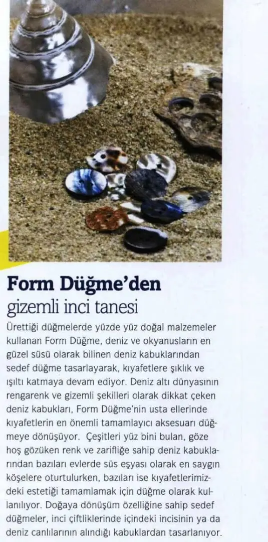 Haberin taranmış hali: Form Düğme'den Gizemli İnci Tanesi/Hedef Dergisi