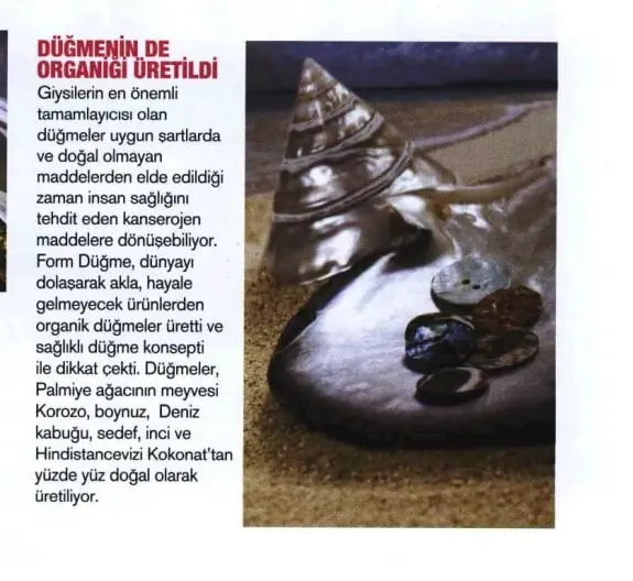Haberin taranmış hali: Düğmenin De Organiği Üretildi /Estetik Plus Dergisi