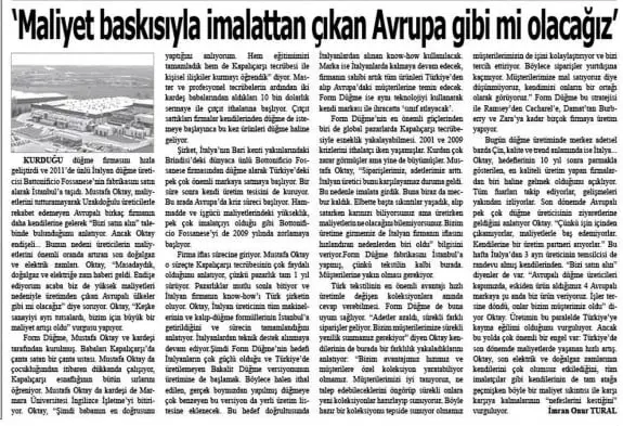Haberin taranmış hali: "Maliyet Baskısıyla İmalattan Çıkan Avrupa Gibi Mi Olacağız?"/ Ankara Ticari Hayat