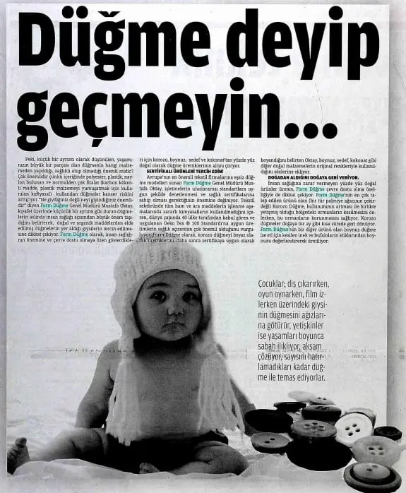 Haberin taranmış hali: Düğme Deyip Geçmeyin! / Gündem Gazetesi