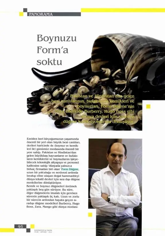 Haberin taranmış hali: Boynuzu Form'a Soktu /Konfeksiyon Teknik Dergisi