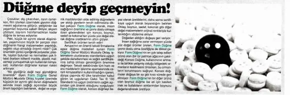 Haberin taranmış hali: Düğme Deyip Geçmeyin! / Önce Vatan Gazetesi