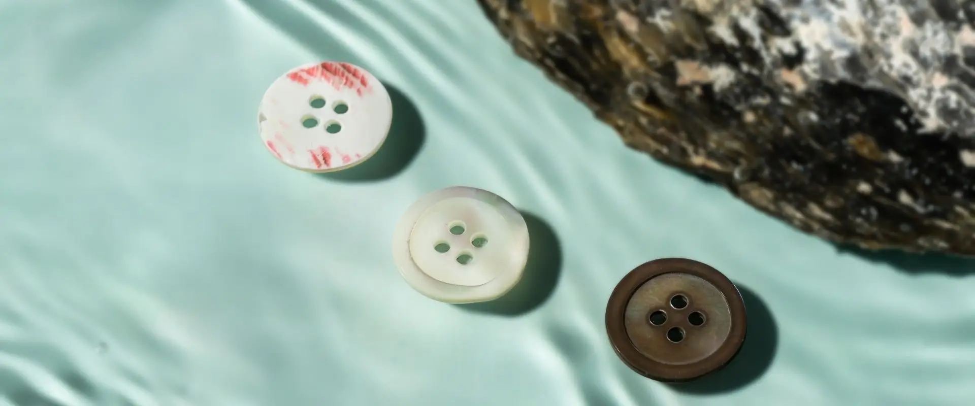 Mother-of-pearl buttons, product photograph