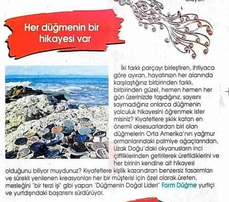Haberin taranmış hali: Her Düğmenin Bir Hikayesi Vardır/Yeni Şafak Gazetesi